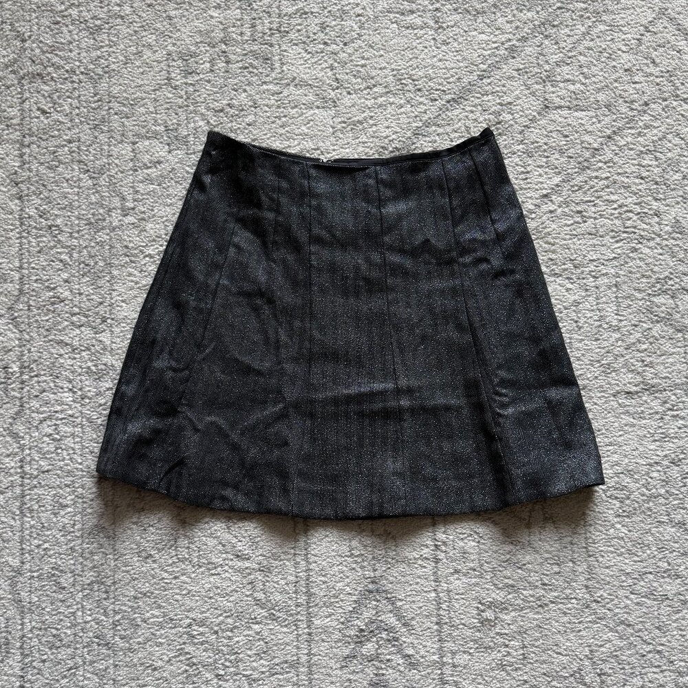 LOFT Size 6 Petite Shimmer Herringbone Seamed Mini Skirt